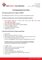 China Visa Requirements