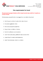 Israel Visa Requirements