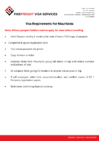 Mauritiana Visa Requirements