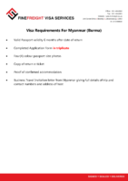 Myanmar (Burma) Visa Requirements