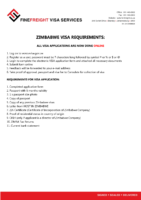 Zimbabwe Visa Requirements